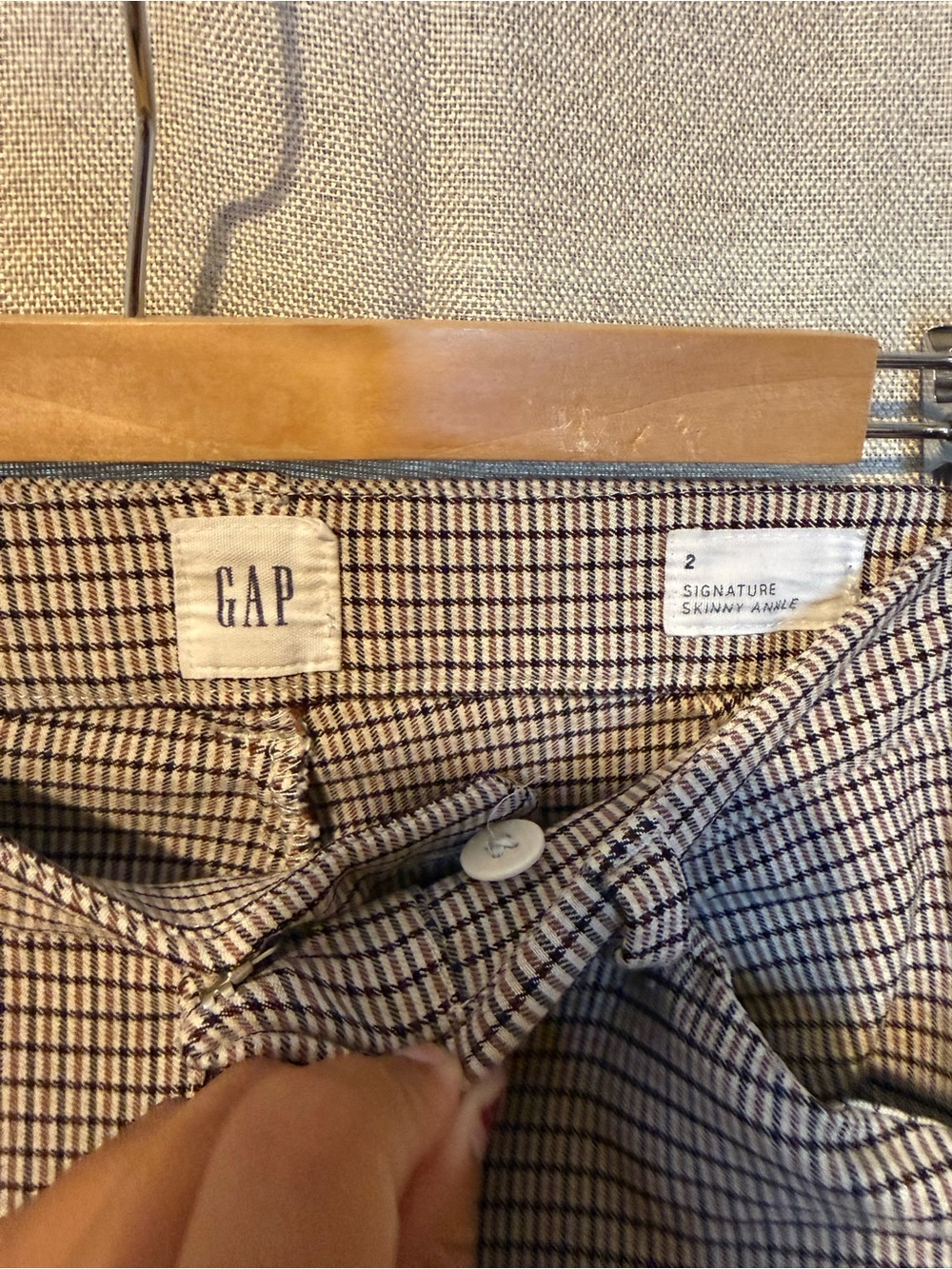 GAP Signature Skinny Ankle Pants Women’s Size 2 Plaid Check Workwear - Picture 2 of 3